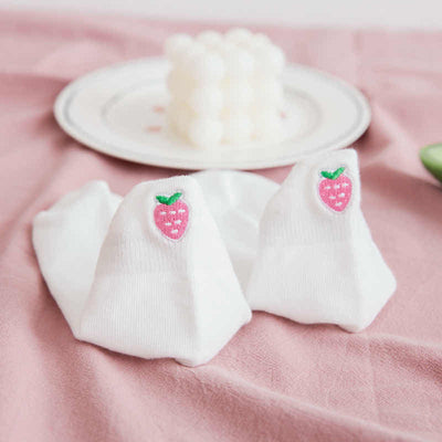 White Short Sport Sock 4-Pack (one of each fruit)