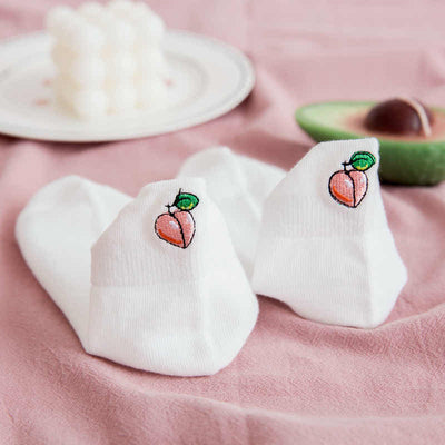 White Short Sport Sock 4-Pack (one of each fruit)