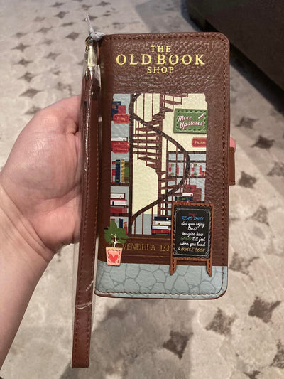 Old Book Shop Universal Flip Phone Case - Brown