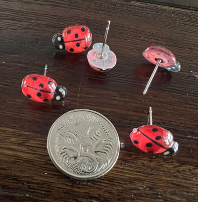 Cuties Mini Stud Earrings - Ladybug