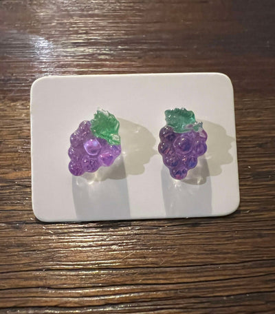 Cuties Mini Stud Earrings - Grapes