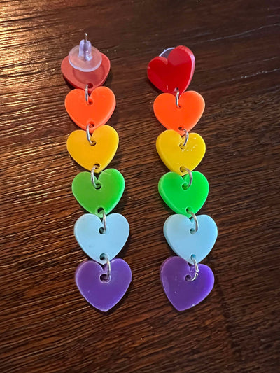 Rainbow Love Dangle Earrings