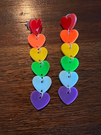 Rainbow Love Dangle Earrings