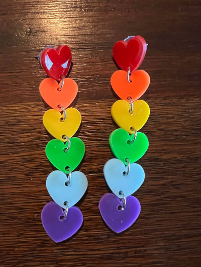 Rainbow Love Dangle Earrings