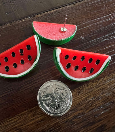 Cuties Statement Stud Earrings - Watermelon Slice