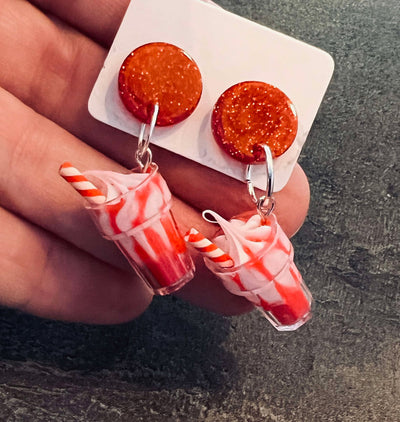 Popping Candy Dangle Earrings - Strawberry Shake