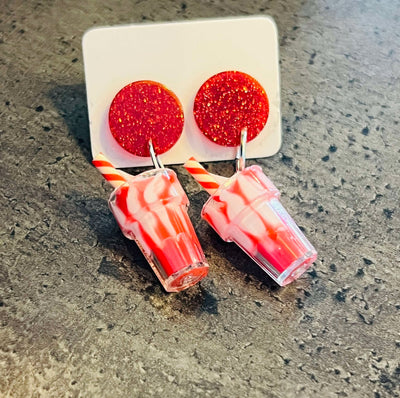 Popping Candy Dangle Earrings - Strawberry Shake