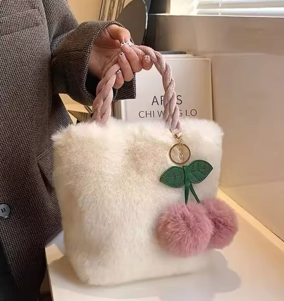 Floof Mini Bucket Bag - White