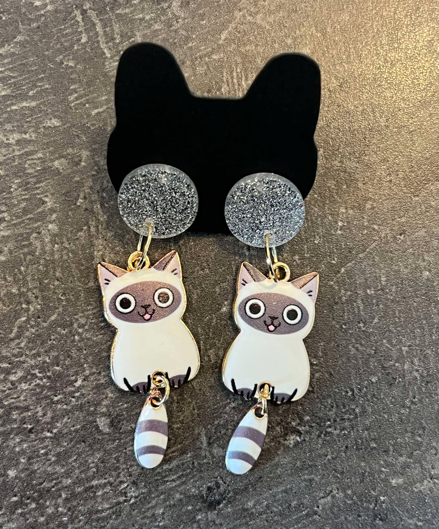 Popping Candy Dangle Earrings - Kitty Gray Ringtail
