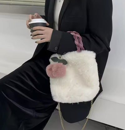 Floof Mini Bucket Bag - White