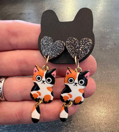 Popping Candy Dangle Earrings - Tabby Patch Tail