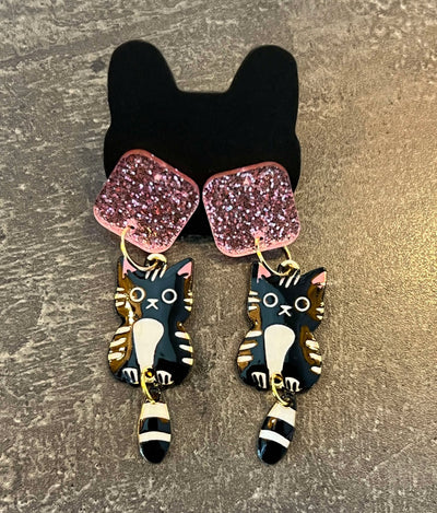 Popping Candy Dangle Earrings - Kat Black Tail