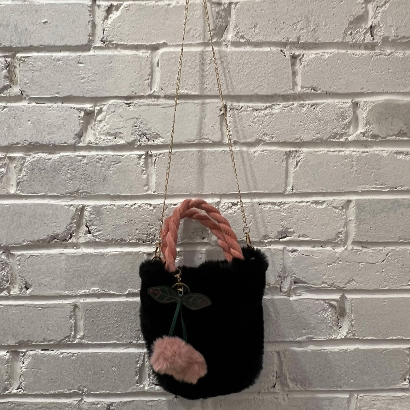 Floof Mini Bucket Bag - Black
