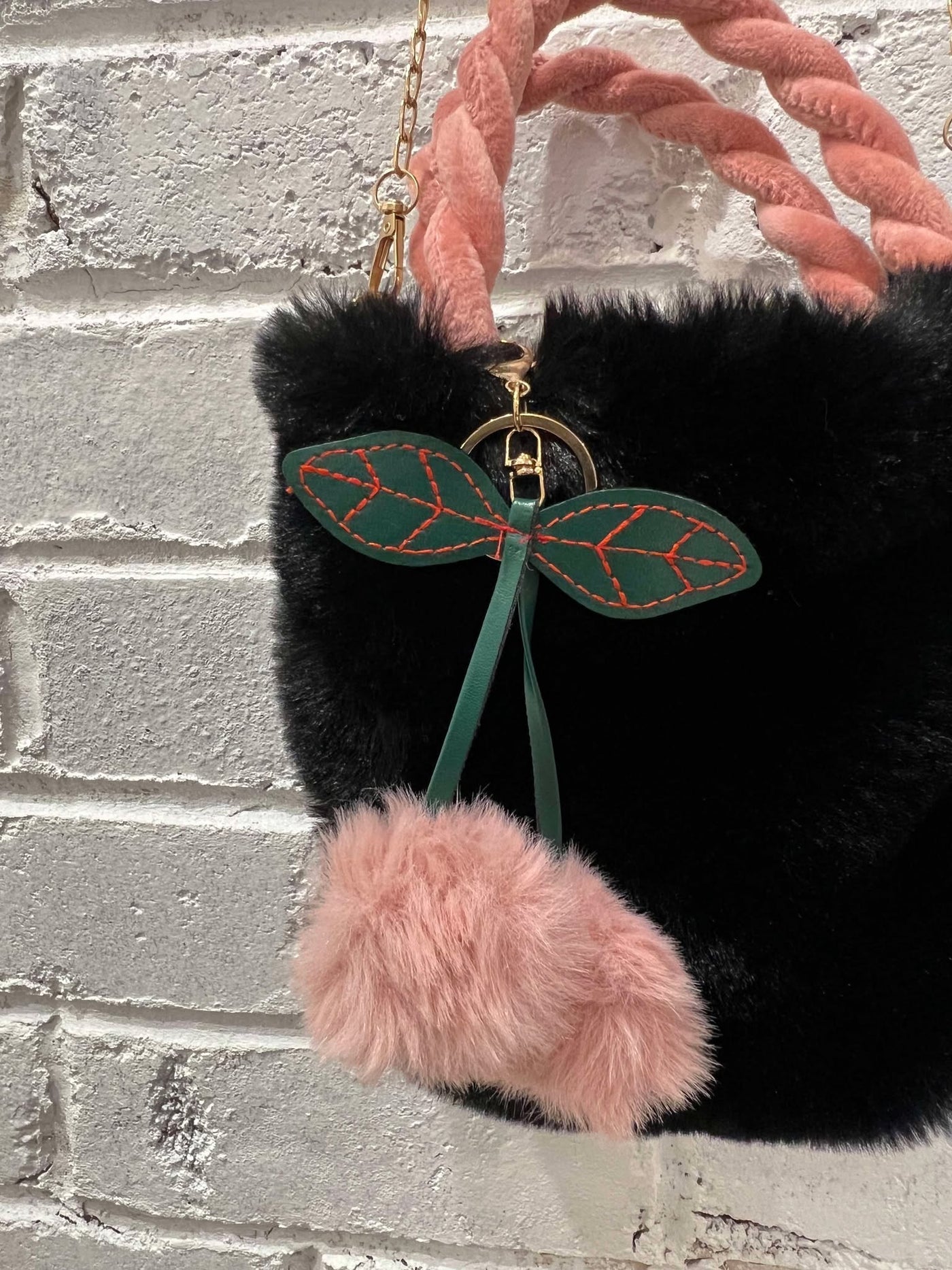 Floof Mini Bucket Bag - Black