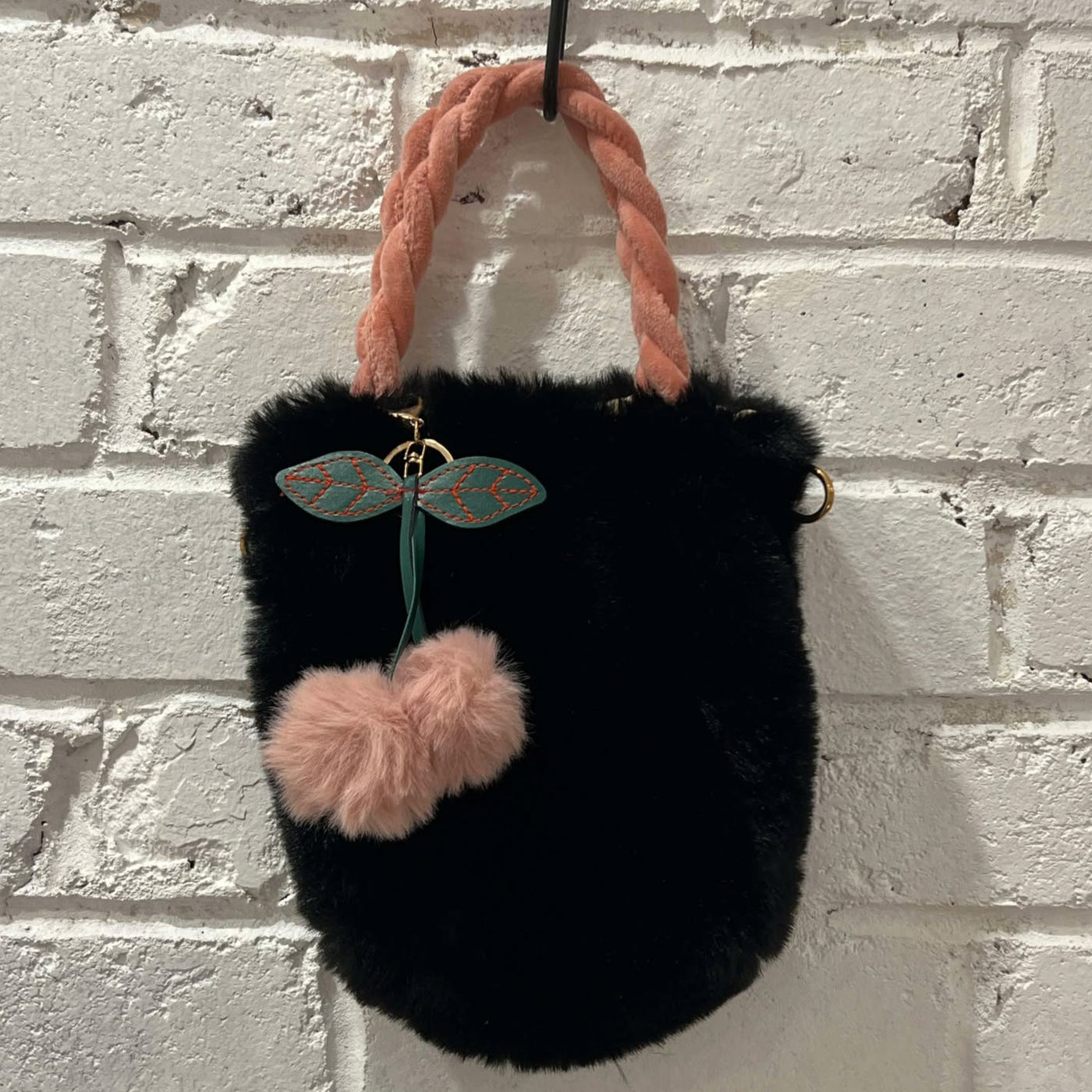 Floof Mini Bucket Bag - Black