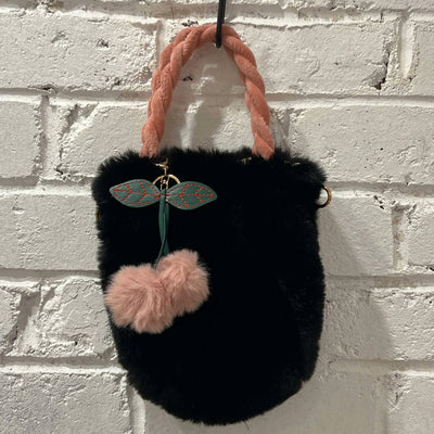Floof Mini Bucket Bag - Black