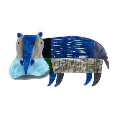 Erstwilder x Clare Youngs - A Hippo Named Grunt Brooch