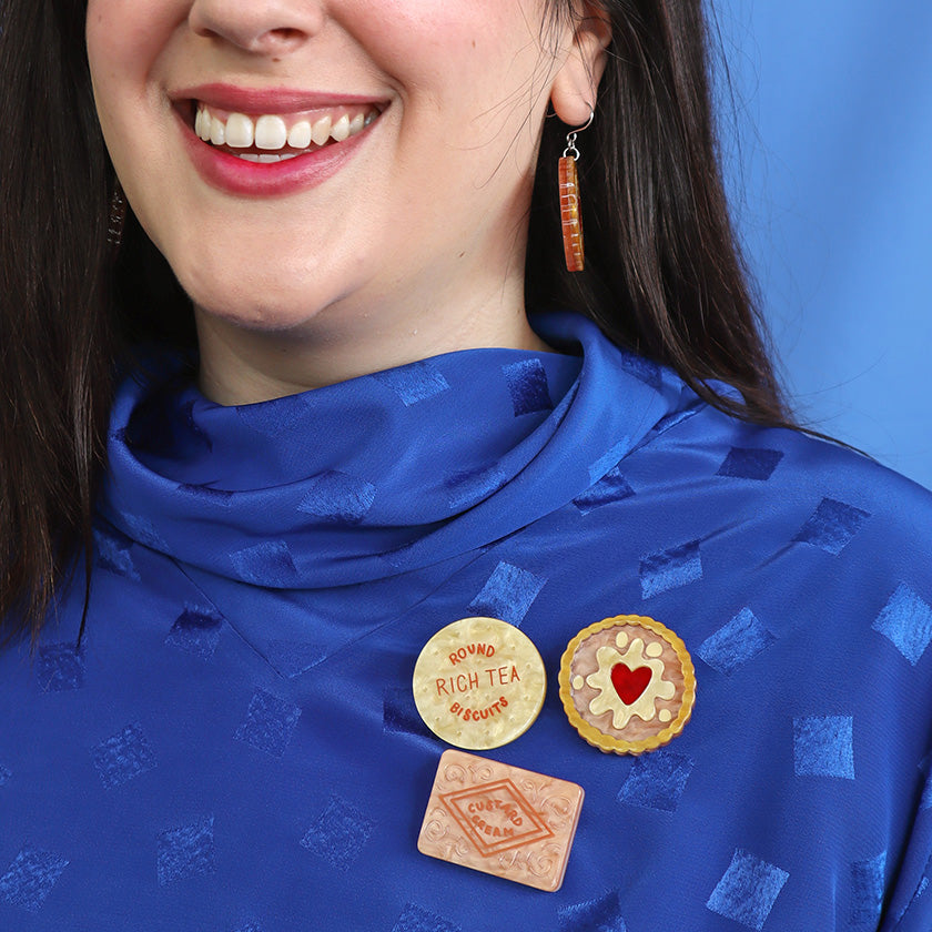 Erstwilder London Calling - A Biscuit or Three Mini Brooch Set
