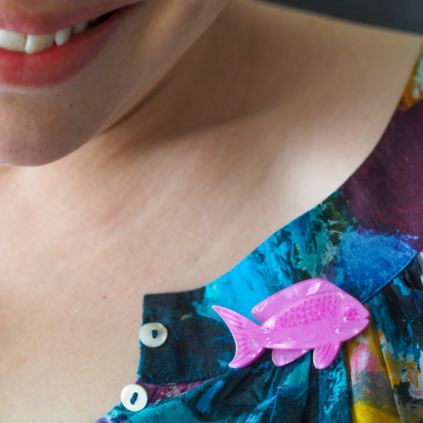 Erstwilder Great Barrier Reef - Pink Fish Mini Simplified Brooch