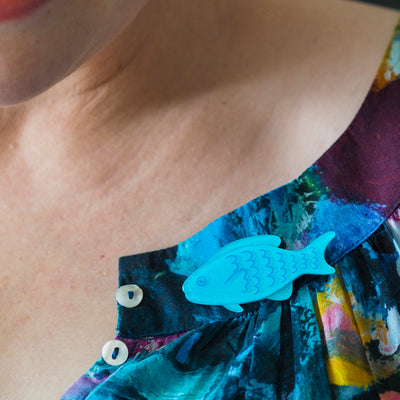 Erstwilder Great Barrier Reef - Blue Fish Mini Simplified Brooch