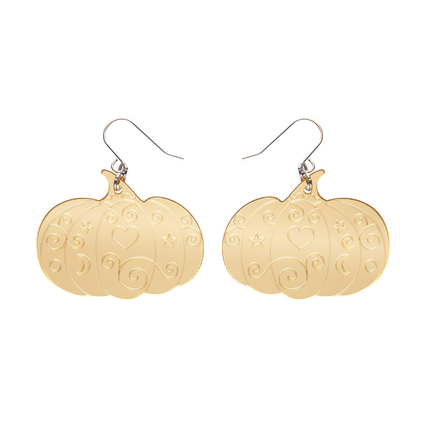 Erstwilder - Pumpkin Magic Mirror Drop Earrings - Gold