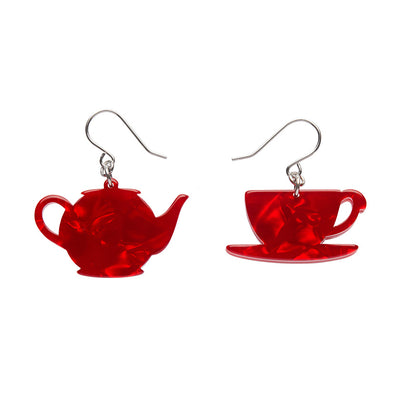 Erstwilder London Calling - Tea Set Earrings - Red