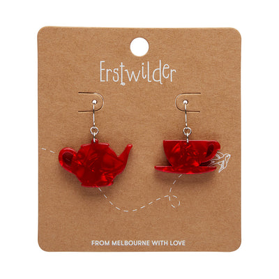 Erstwilder London Calling - Tea Set Earrings - Red