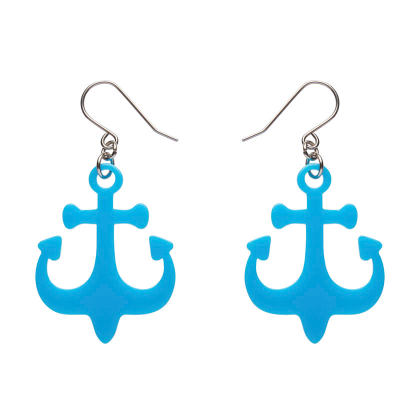 Erstwilder Great Barrier Reef - Ship Anchor Drop Earrings - Blue