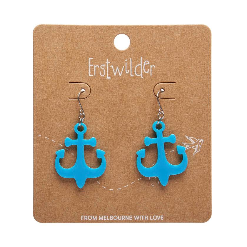 Erstwilder Great Barrier Reef - Ship Anchor Drop Earrings - Blue