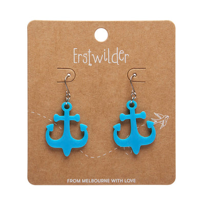 Erstwilder Great Barrier Reef - Ship Anchor Drop Earrings - Blue