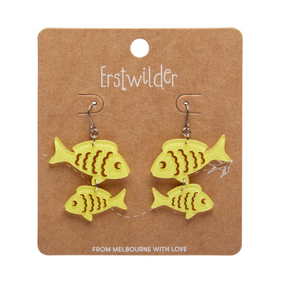 Erstwilder Great Barrier Reef - Fish Friends Drop Earrings - Yellow