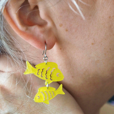 Erstwilder Great Barrier Reef - Fish Friends Drop Earrings - Yellow
