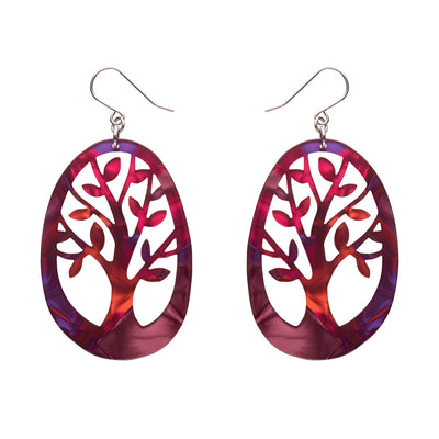 Erstwilder Tree Drop Earrings - Maroon