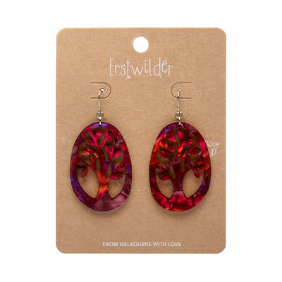 Erstwilder Tree Drop Earrings - Maroon