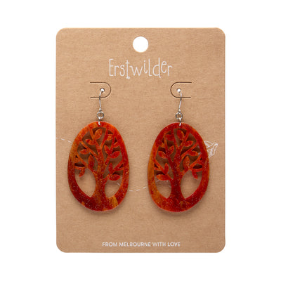 Erstwilder Tree Drop Earrings - Orange