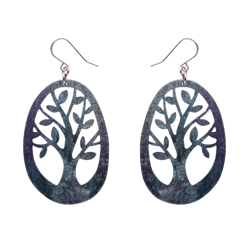 Erstwilder Tree Drop Earrings - Navy