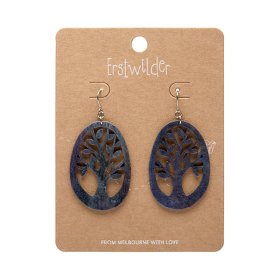 Erstwilder Tree Drop Earrings - Navy