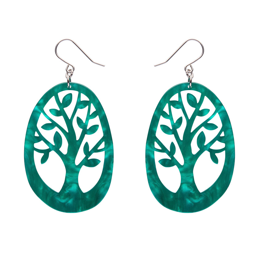 Erstwilder Tree Drop Earrings - Teal