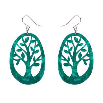 Erstwilder Tree Drop Earrings - Teal