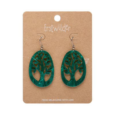 Erstwilder Tree Drop Earrings - Teal