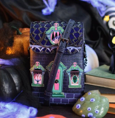 Vendula Cat Dracula's Haunted House Phone Pouch