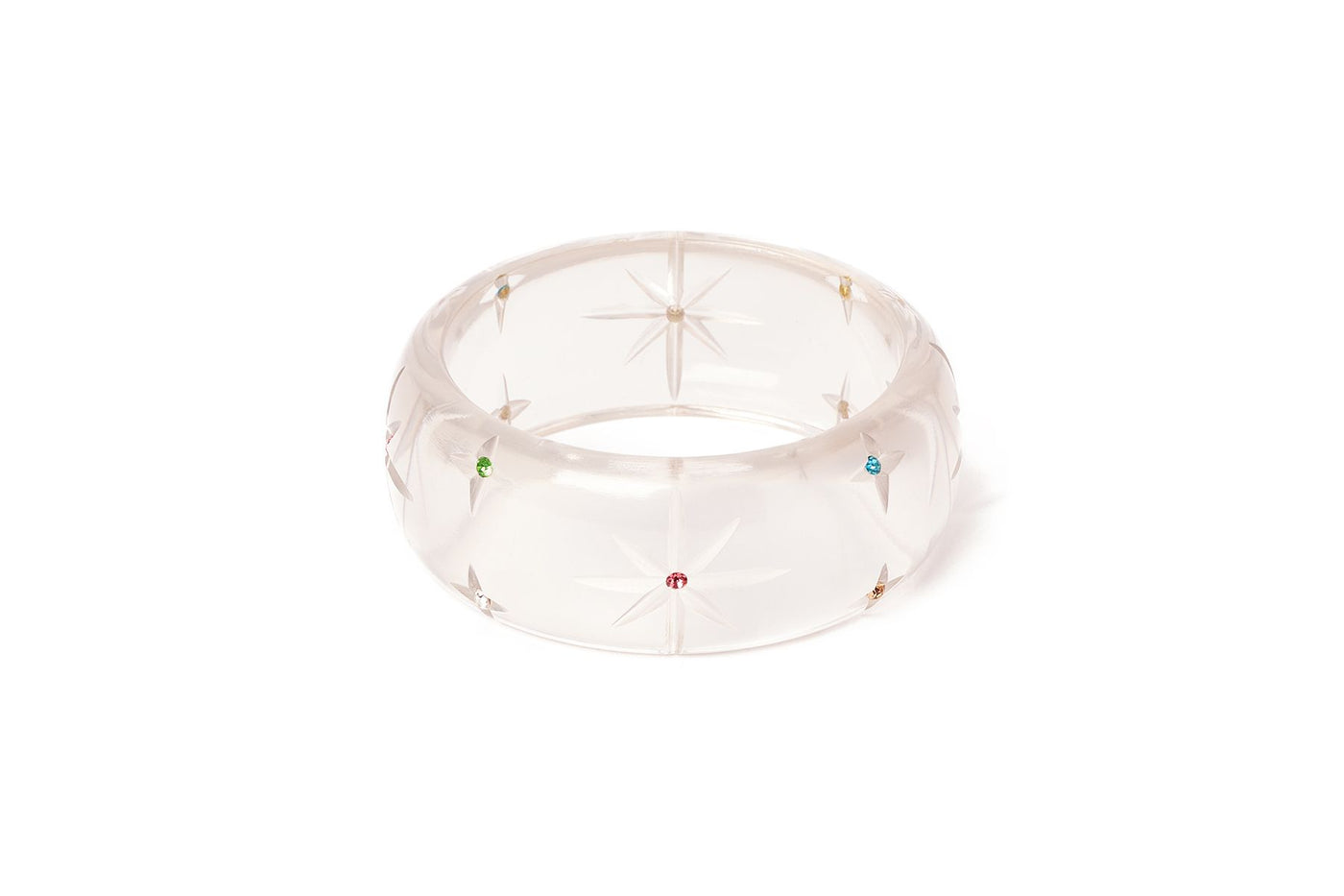 Splendette - Classic Wide Sparkling Gems Bangle