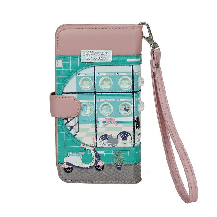 Vendula Bubble Cats Laundromat - Universal Flip Phone Wallet