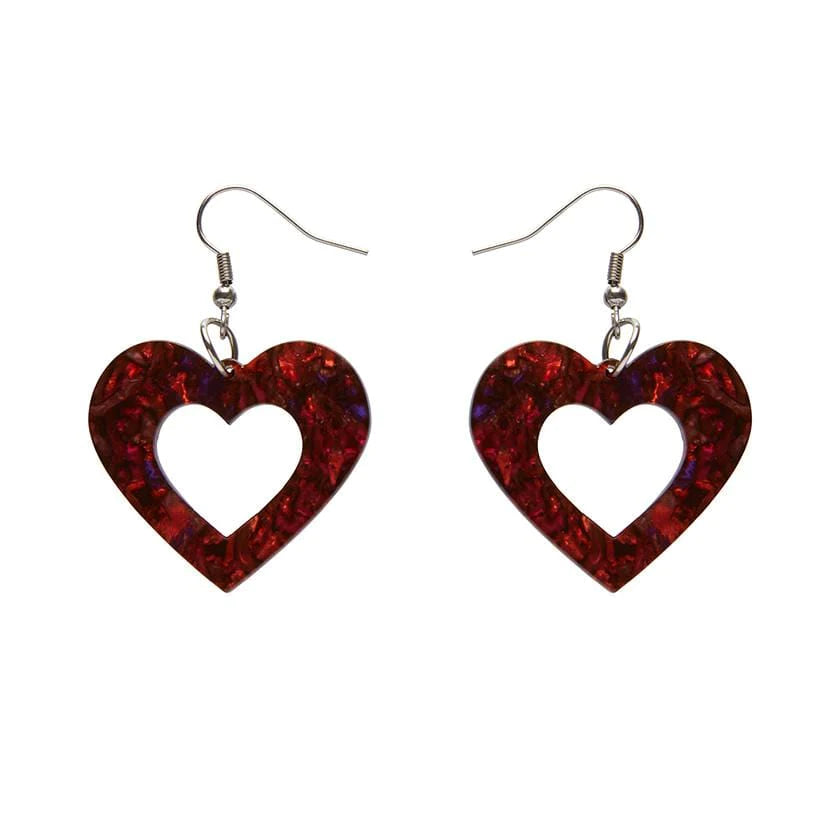 Erstwilder -  Open Heart Lava Resin Earrings