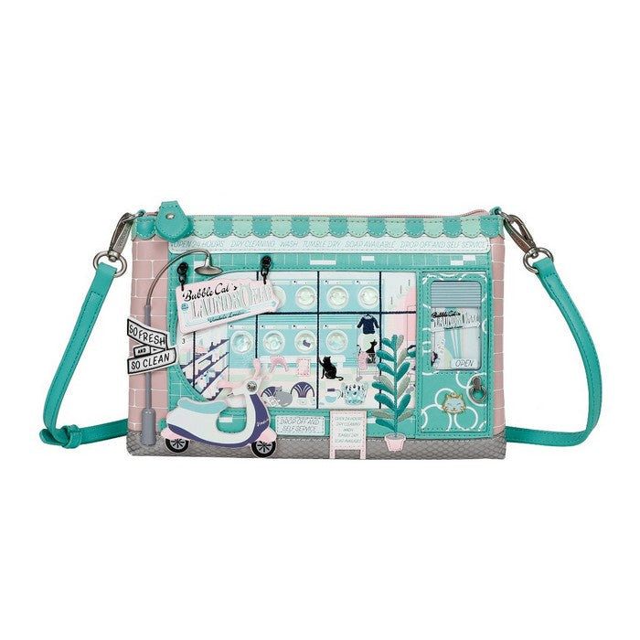 Vendula Bubble Cats Laundromat - Kate Pouch Bag