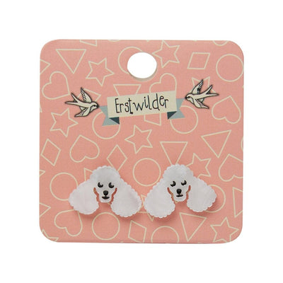 Erstwilder - Poodle Ripple Stud Earrings White