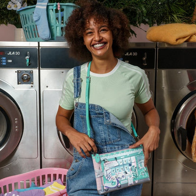 Vendula Bubble Cats Laundromat - Kate Pouch Bag
