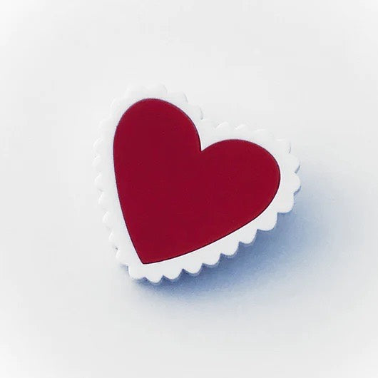 Little Pig Designs - Scalloped Heart Acrylic Brooch