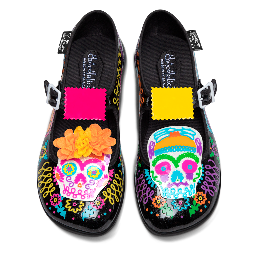 Chocolaticas_Sugar_Skull_womens_Mary_Jane_Flat_Front