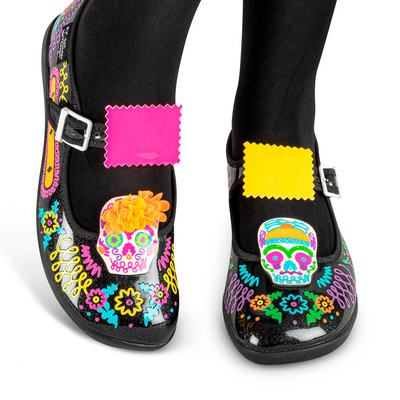 Chocolaticas_Sugar_Skull_womens_Mary_Jane_Flat_Legs2